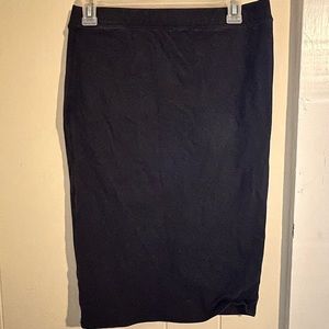 Black cotton pencil skirt